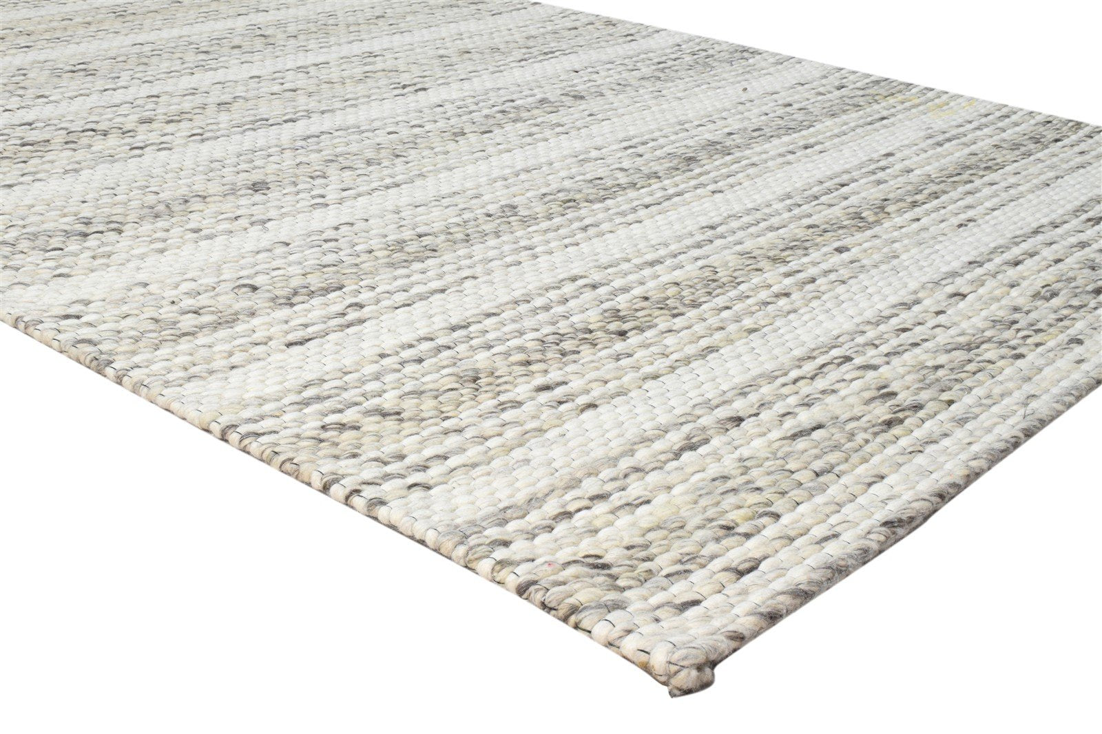 5' X 8' Rug Wool Cream Modern Hand Woven Scandinavian Striped Room Size Carpet 