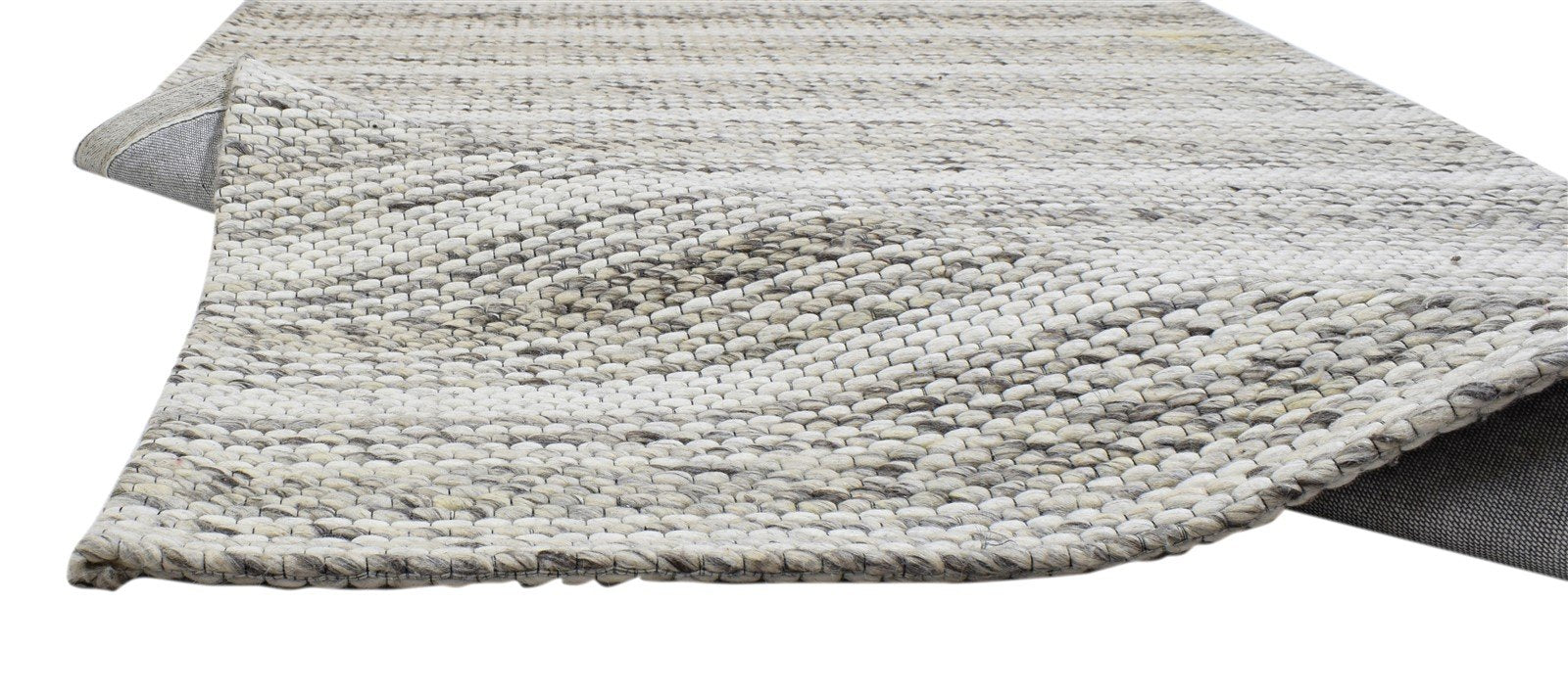 5' X 8' Rug Wool Cream Modern Hand Woven Scandinavian Striped Room Size Carpet 