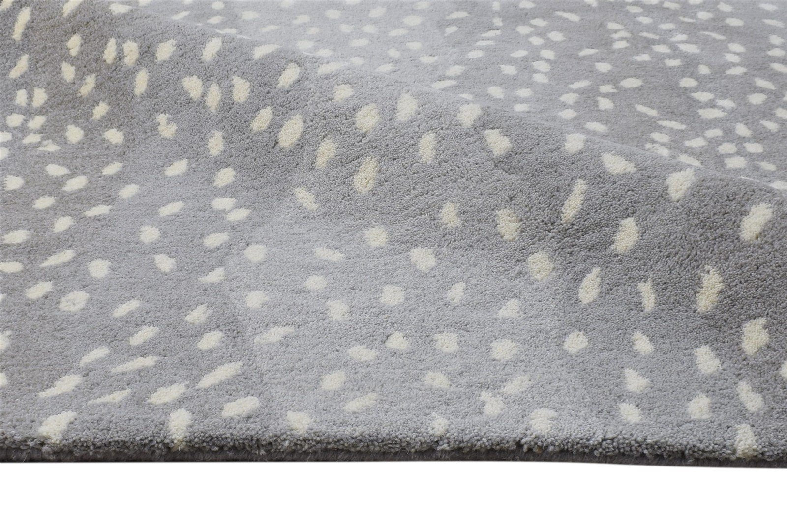 Antelope Rug Handmade Wool Animal Print Blue, Beige, Grey 