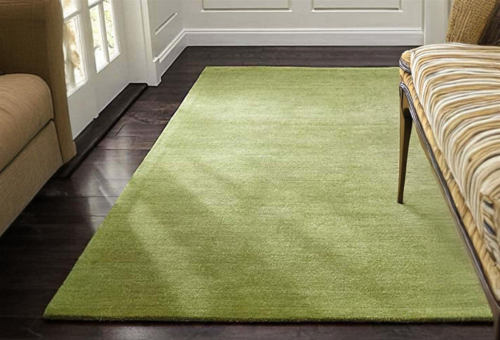 Sage Green Area Rug for Bedroom, Modern Rug, Solid Color Wool rug for living room 8x10 Rug, 5x8 Rug,6x9 Rug,9x12 Rug, Baxter Rug