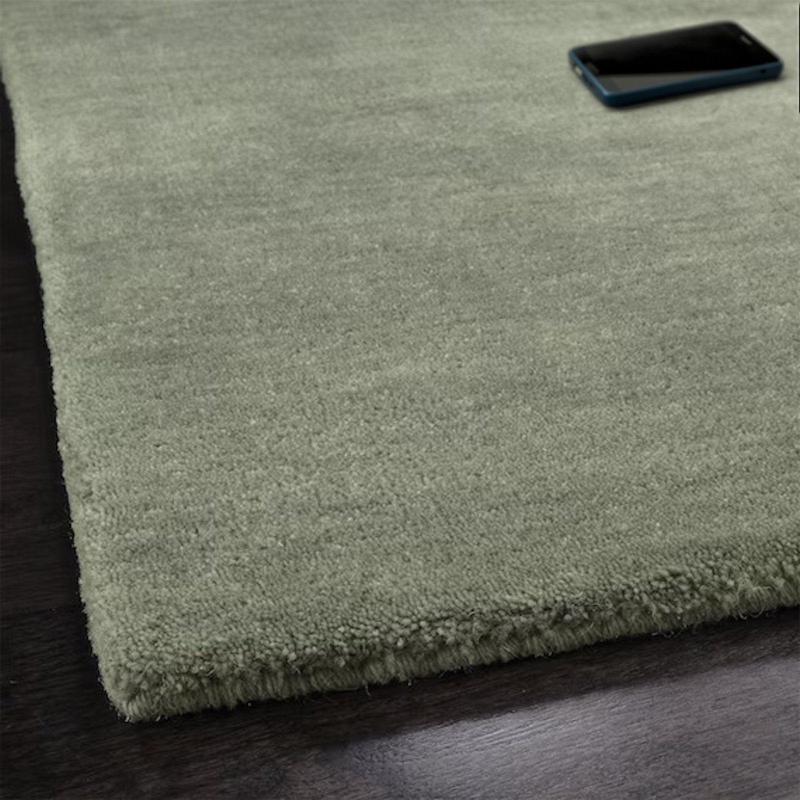 Solid Color Sage Green Area Rug for Bedroom Wool Rug for Living Room Baxter Rug 