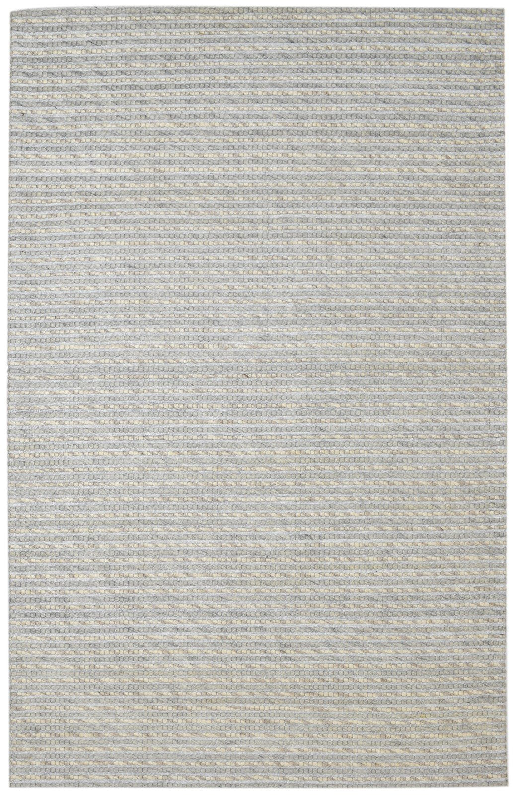 Hand Woven Grey Wool Rug 5' X 8' Modern Scandinavian Striped Room Size Carpet