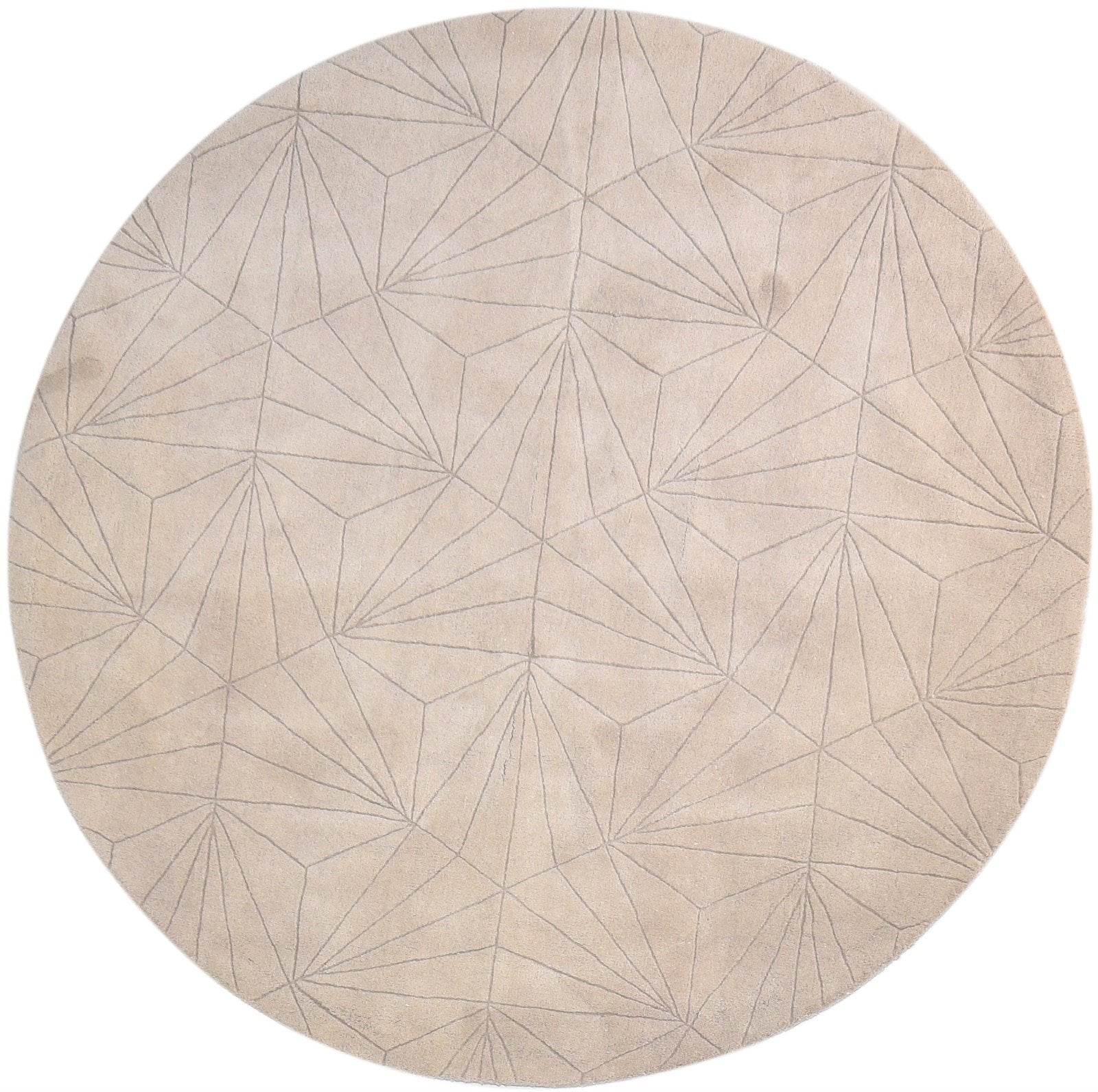 6X6 Rug Wool Beige Modern Hand Tufted Scandinavian Geometric Room Size Carpet   7865145524373