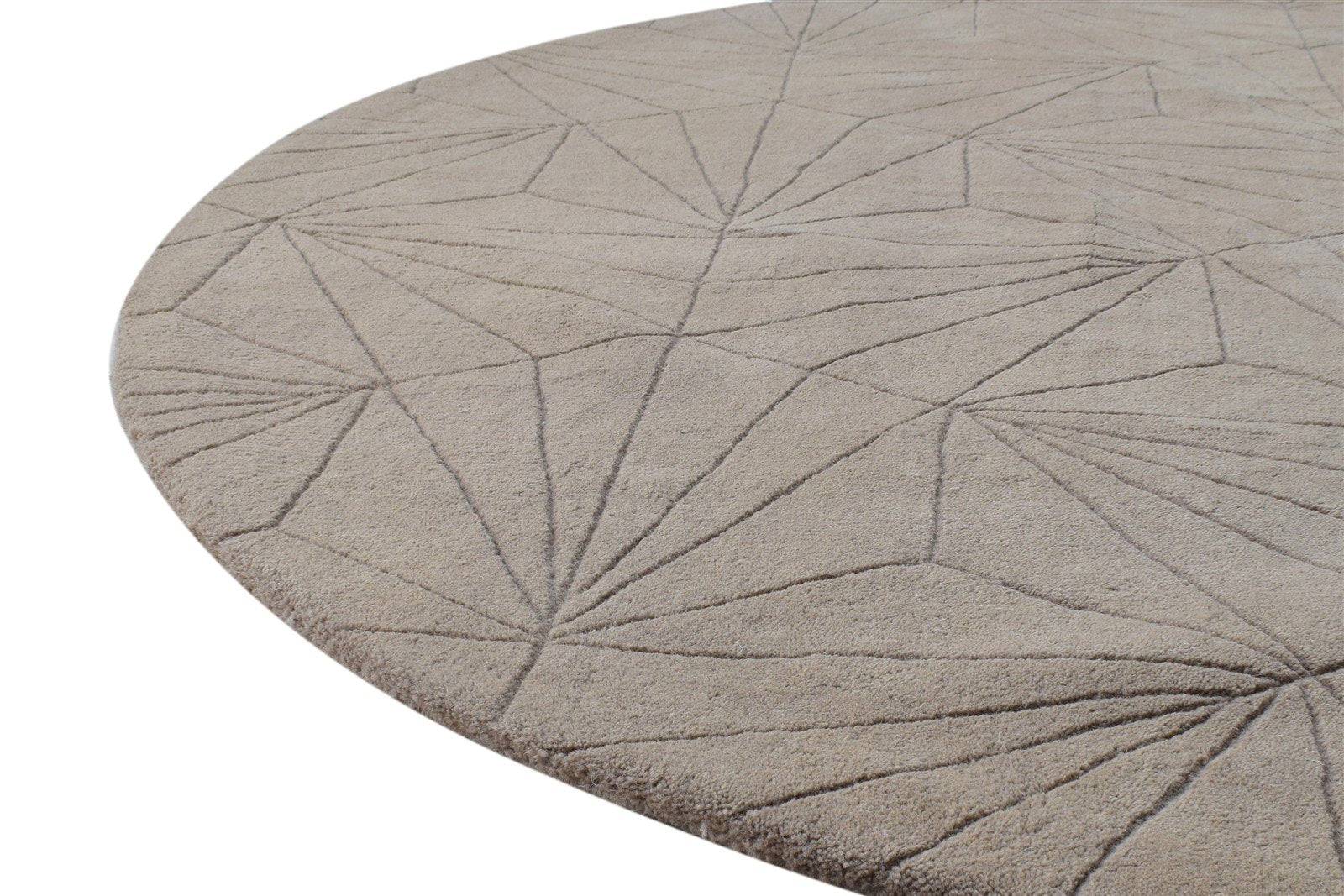 6X6 Rug Wool Beige Modern Hand Tufted Scandinavian Geometric Room Size Carpet   7865145524373