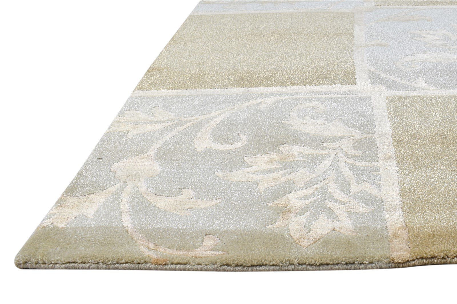 6X8 Rug Wool / Silk Brown Modern Hand Knotted Scandinavian Geometric Room Size   7865096732821