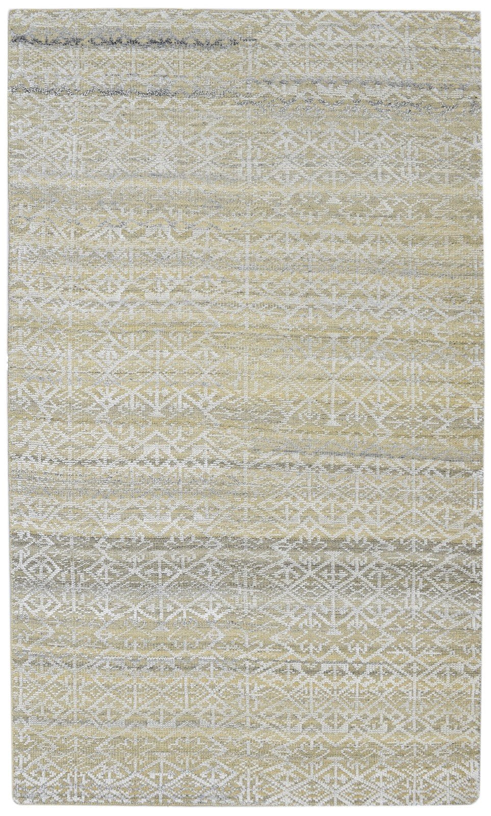 6X8 Rug Wool Silk Green Modern Hand Knotted Scandinavian Floral Room Size   7860681539733