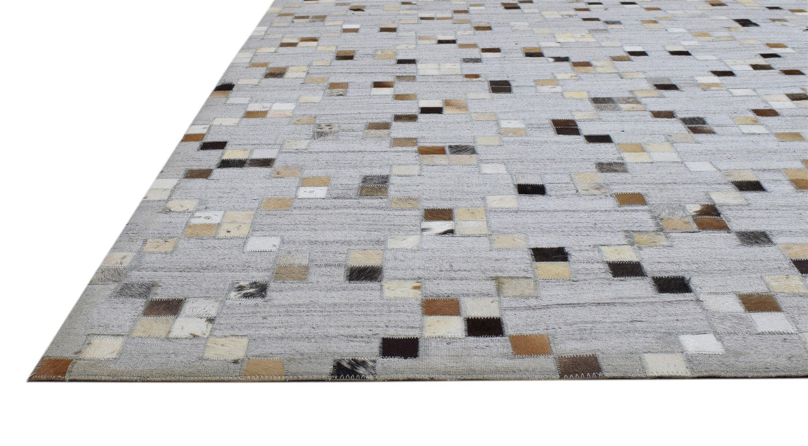 6X9 Rug Leather / Cotton Grey Modern Hand Woven Moroccan Trellis Room Size   7860682424469