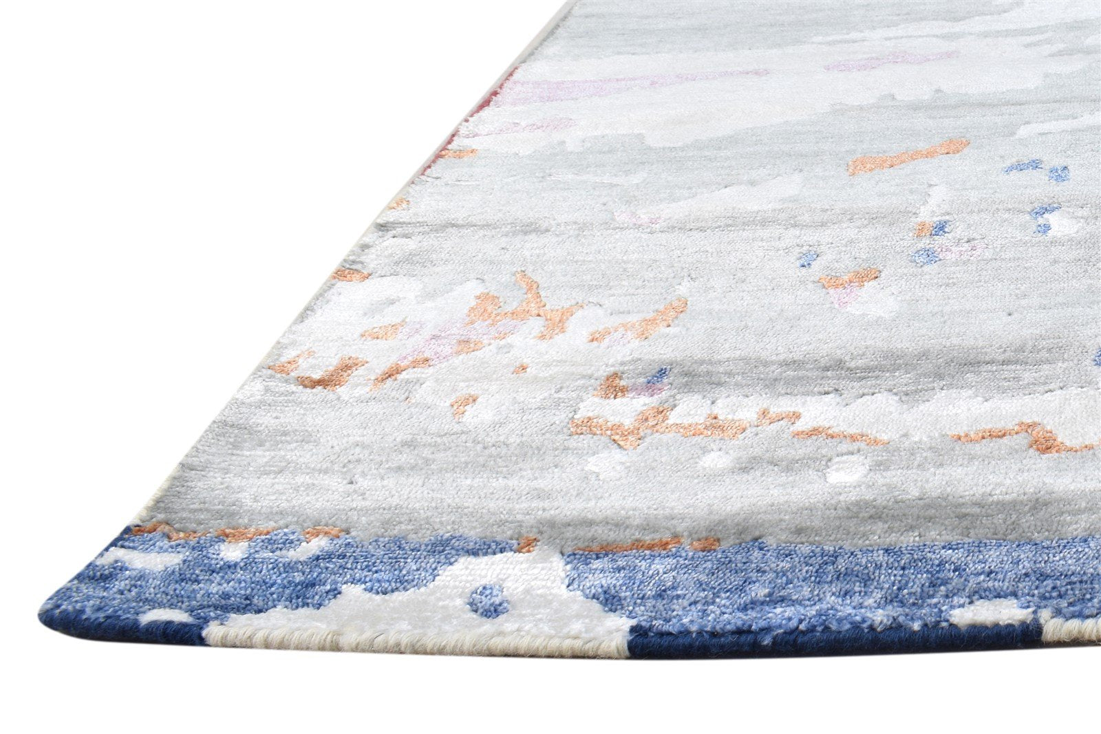 6X9 Rug Rayon From Bamboo Grey Modern Hand Knotted French Abstract Room Size   7864999116949