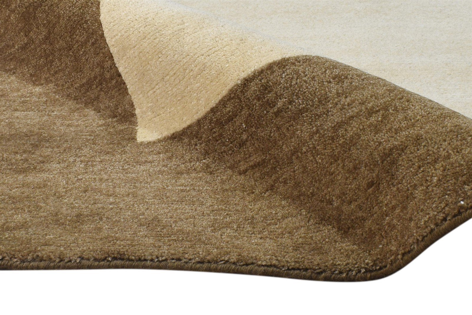 6X9 Rug Wool / Silk Beige Modern Hand Knotted Scandinavian Abstract Room Size   7865095585941