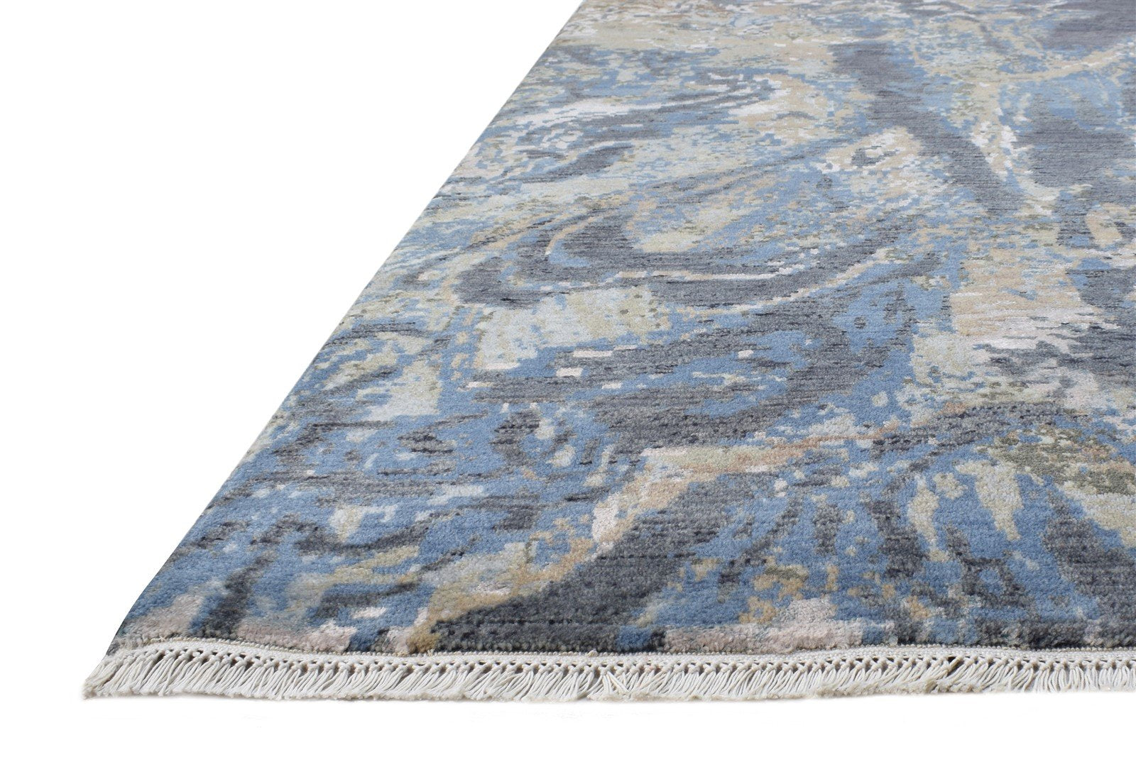 6X9 Rug Wool / Silk Charcoal Modern Hand Knotted American Abstract Room Size   7864618385557