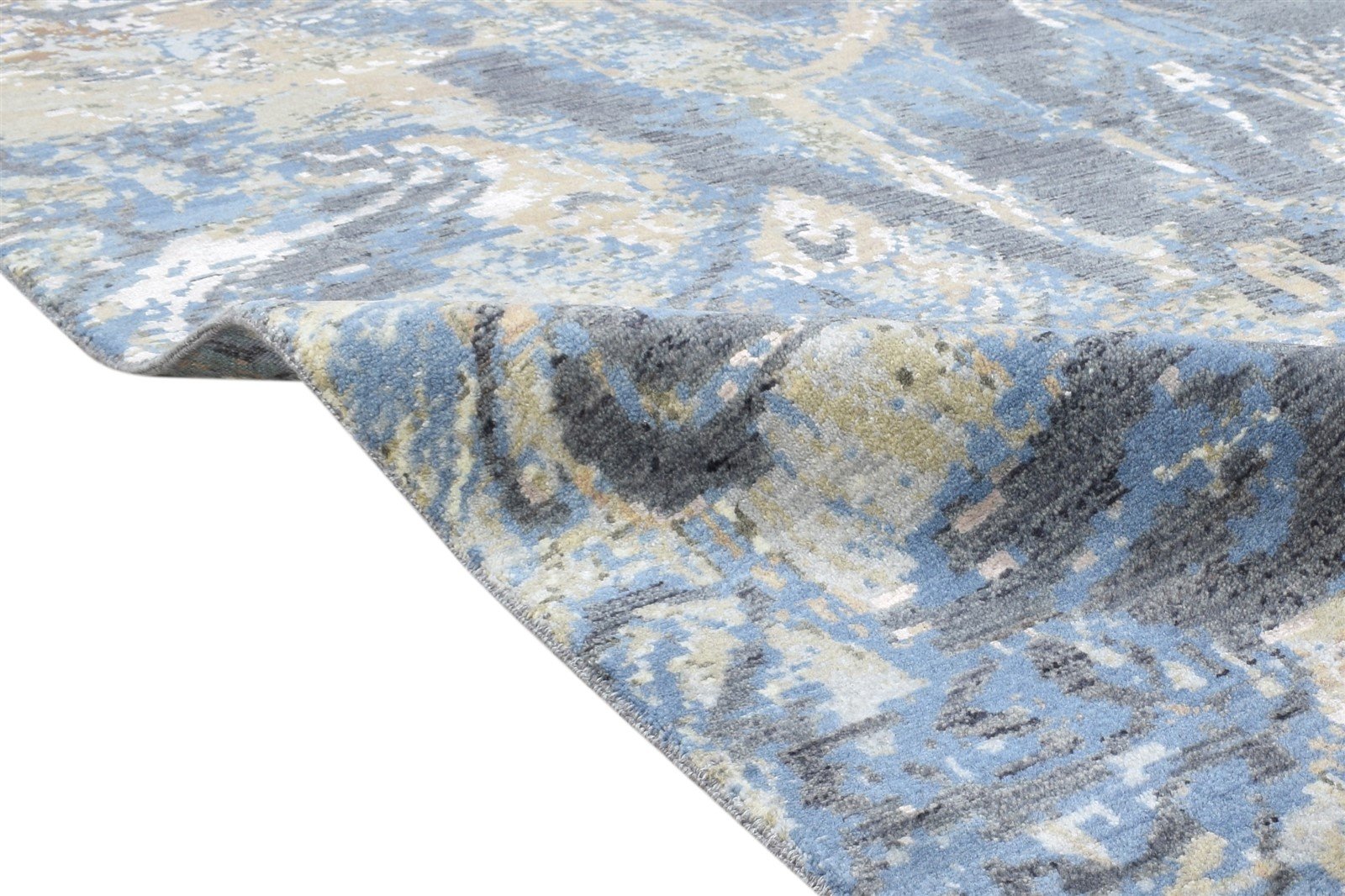 6X9 Rug Wool / Silk Charcoal Modern Hand Knotted American Abstract Room Size   7864618385557