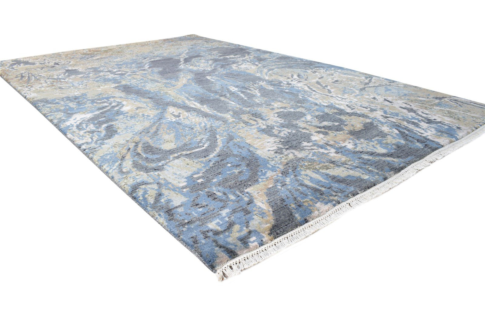 6X9 Rug Wool / Silk Charcoal Modern Hand Knotted American Abstract Room Size   7864618385557