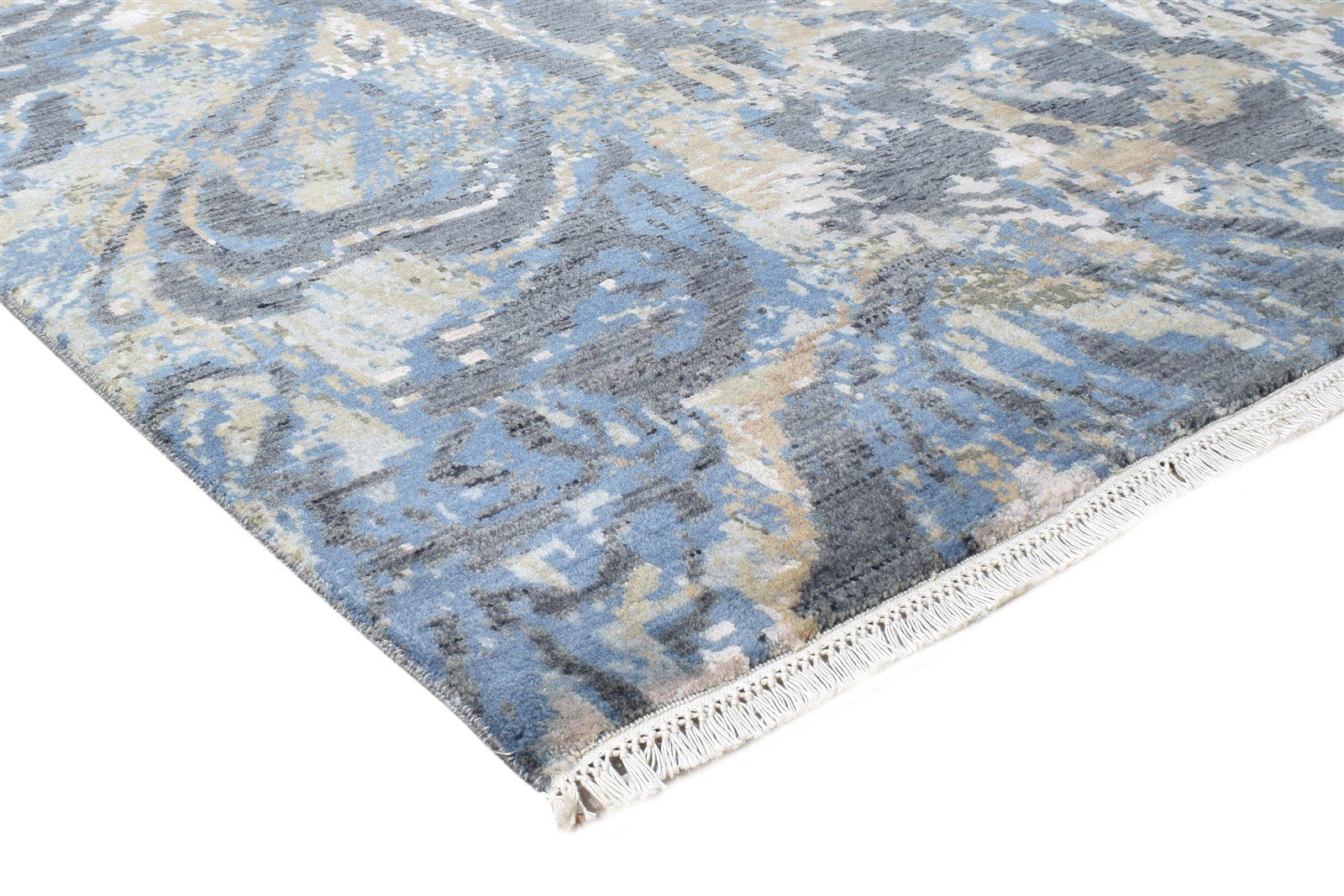 6X9 Rug Wool / Silk Charcoal Modern Hand Knotted American Abstract Room Size   7864618385557