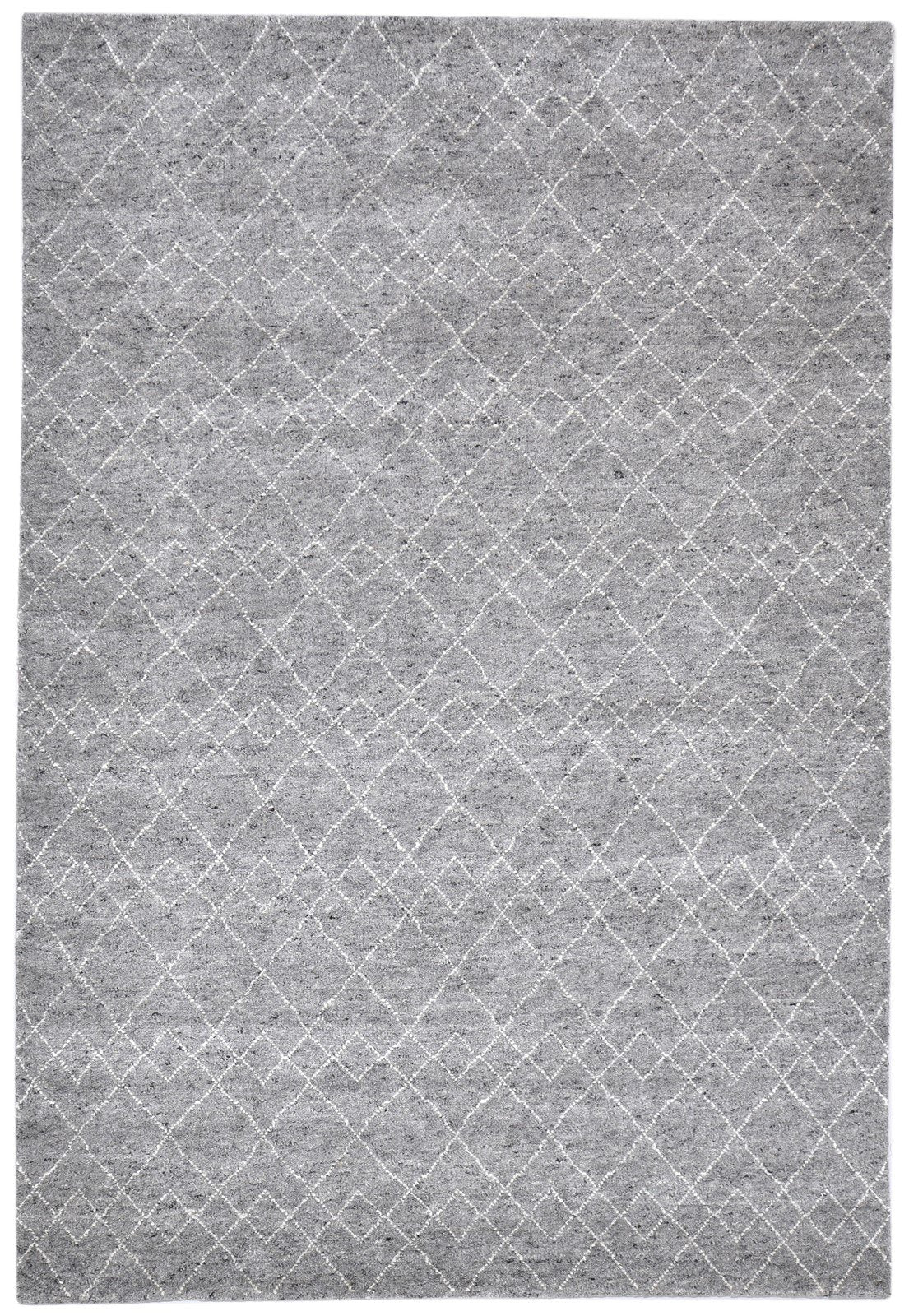 6X9 Rug Wool / Silk Dark Grey Modern Hand Knotted Moroccan Trellis Room Size   7864154587285