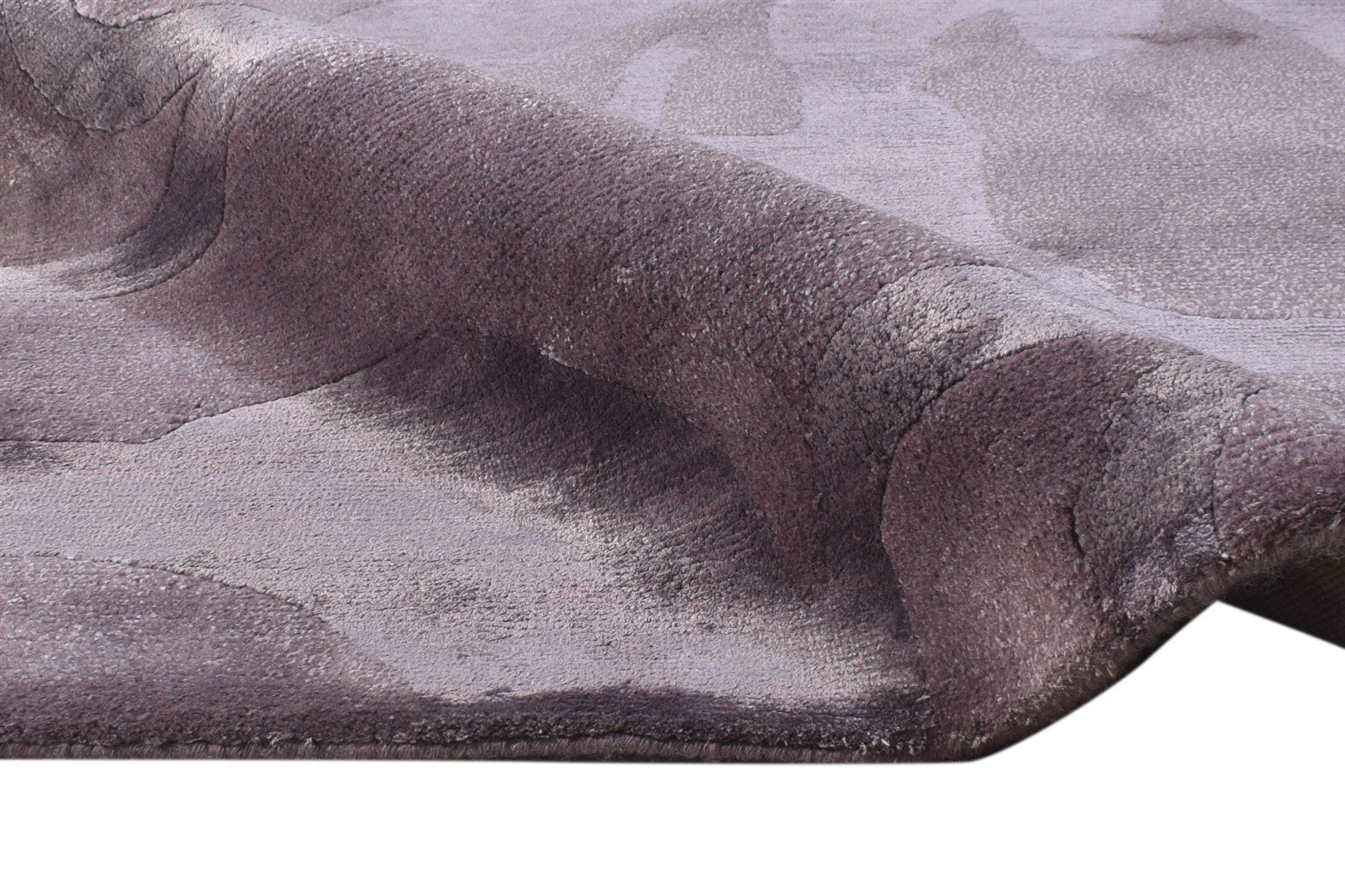 6X9 Rug Wool / Silk Purple Modern Hand Knotted French Floral Room Size Carpet   7865095749781