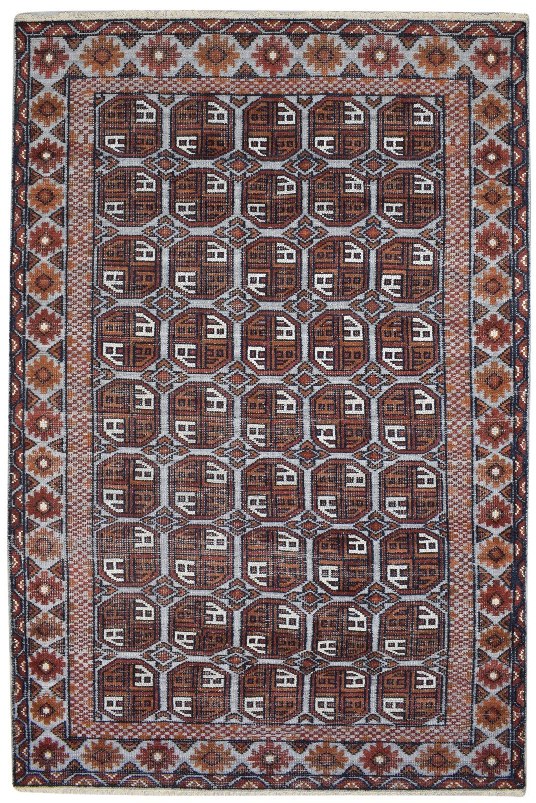 6X9 Rug Wool Silk Rust Persian Hand Knotted Herati Oriental Room Size Carpet   7864088297621