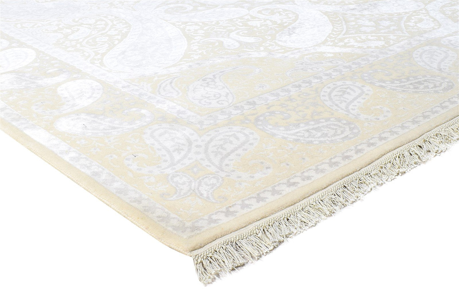 7' X 10' Rug Wool / Silk Sand Persian Hand Knotted Mughal Floral Large Carpet   7864909693077