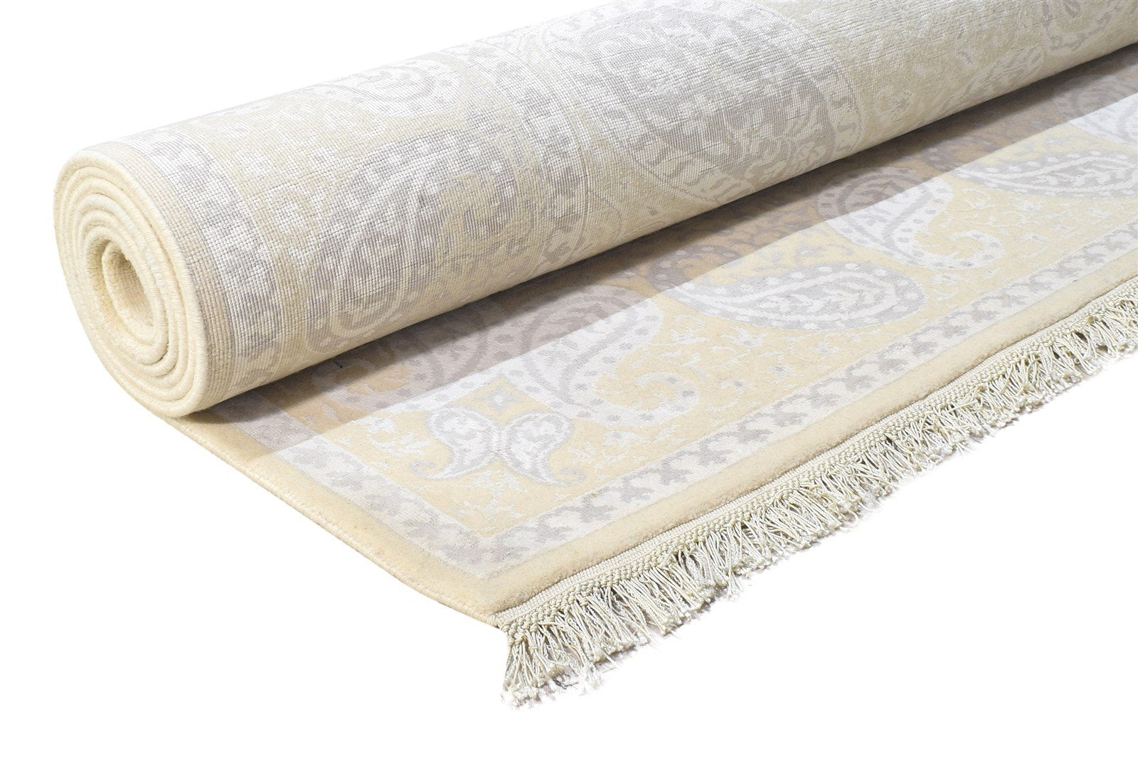 7' X 10' Rug Wool / Silk Sand Persian Hand Knotted Mughal Floral Large Carpet   7864909693077
