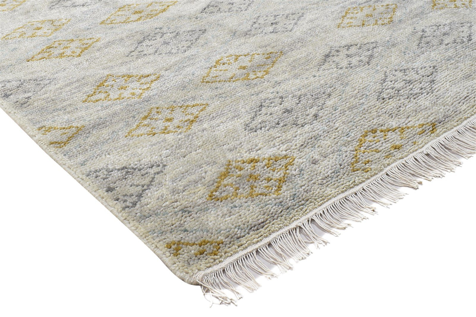 7' X 6' Rug Wool Grey Modern Hand Knotted Scandinavian Diamond Large Carpet   7864098324629