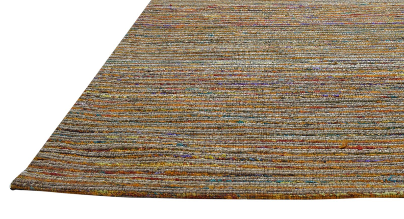 5' X 8' Rug Silk Rust Modern Hand Woven Scandinavian Striped Room Size Carpet