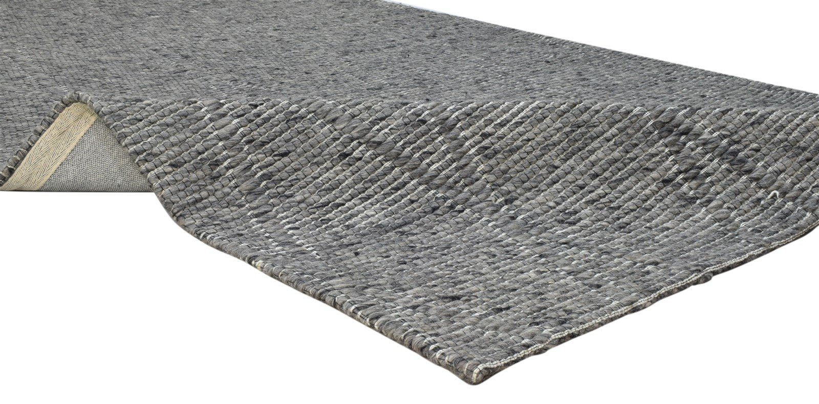 5X8 Rug Wool Charcoal Modern Hand Woven Scandinavian Diamond Room Size Carpet 