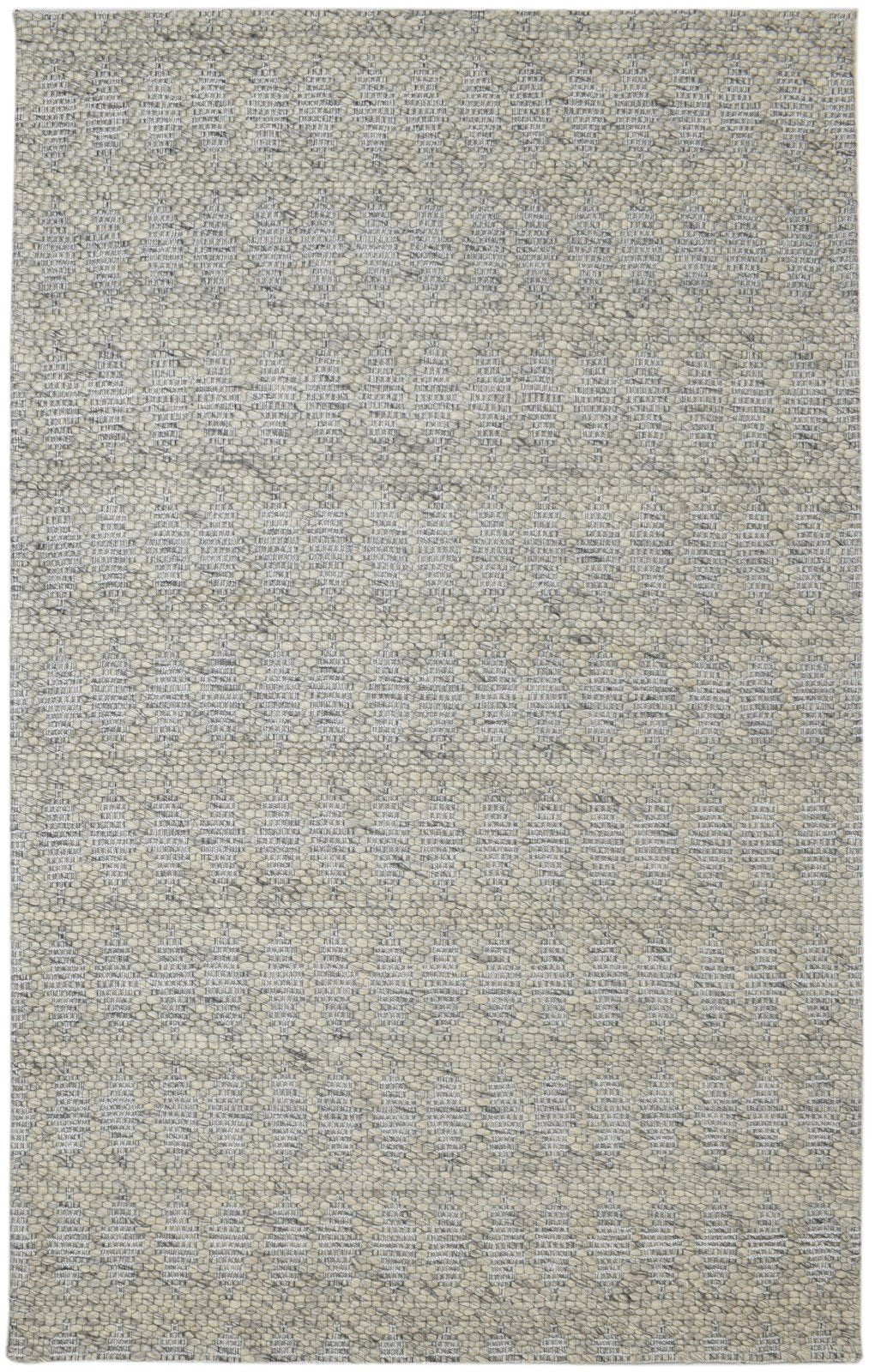 5' X 8' Rug Wool Grey Modern Hand Woven Scandinavian Striped Room Size Carpet