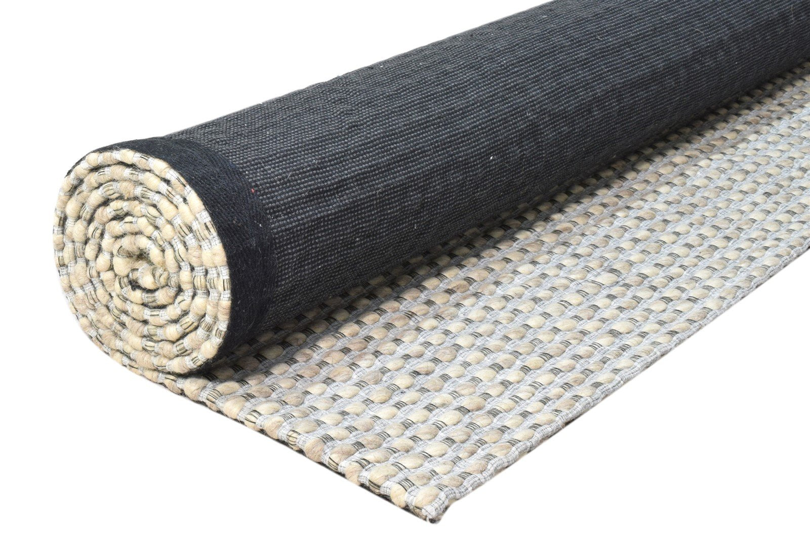 Grey Wool Rug 5' X 8' Modern Hand Woven Scandinavian Striped Room Size Carpet  Area Rug 