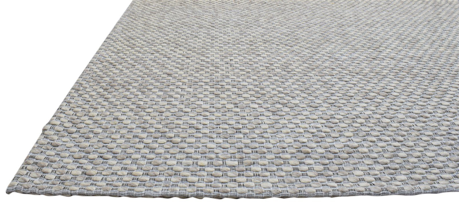 Grey Wool Rug 5' X 8' Modern Hand Woven Scandinavian Striped Room Size Carpet 