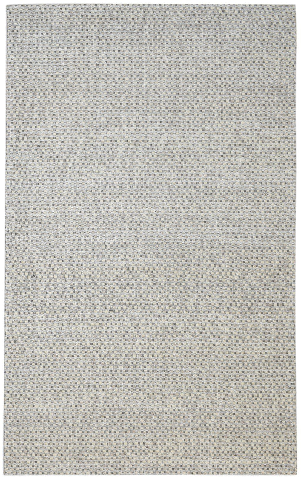 Grey Wool Rug 5' X 8' Modern Hand Woven Scandinavian Striped Room Size Carpet 