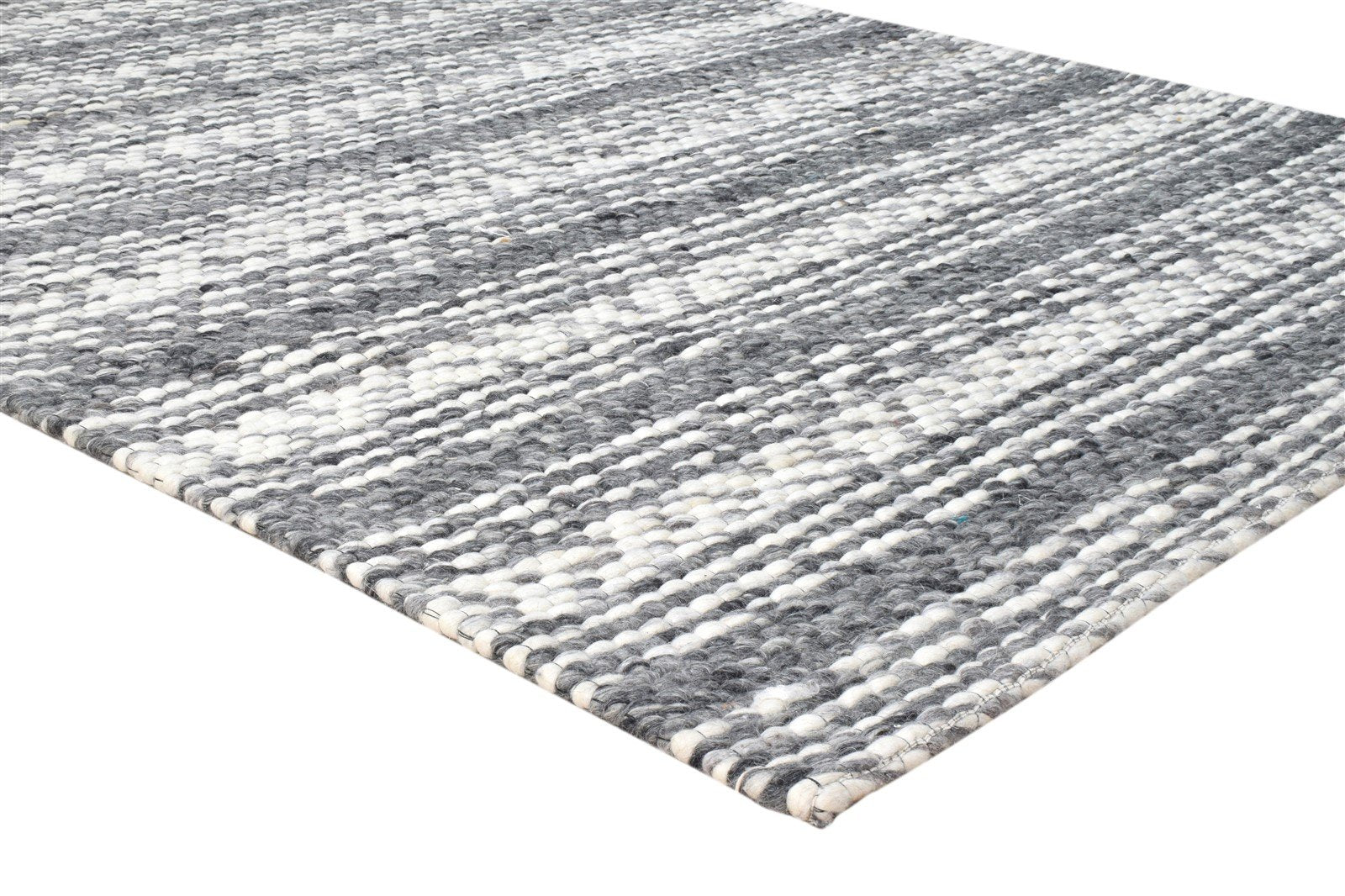 Wool Charcoal Rug 5X8 Modern Hand Woven Scandinavian Striped Room Size Carpet 