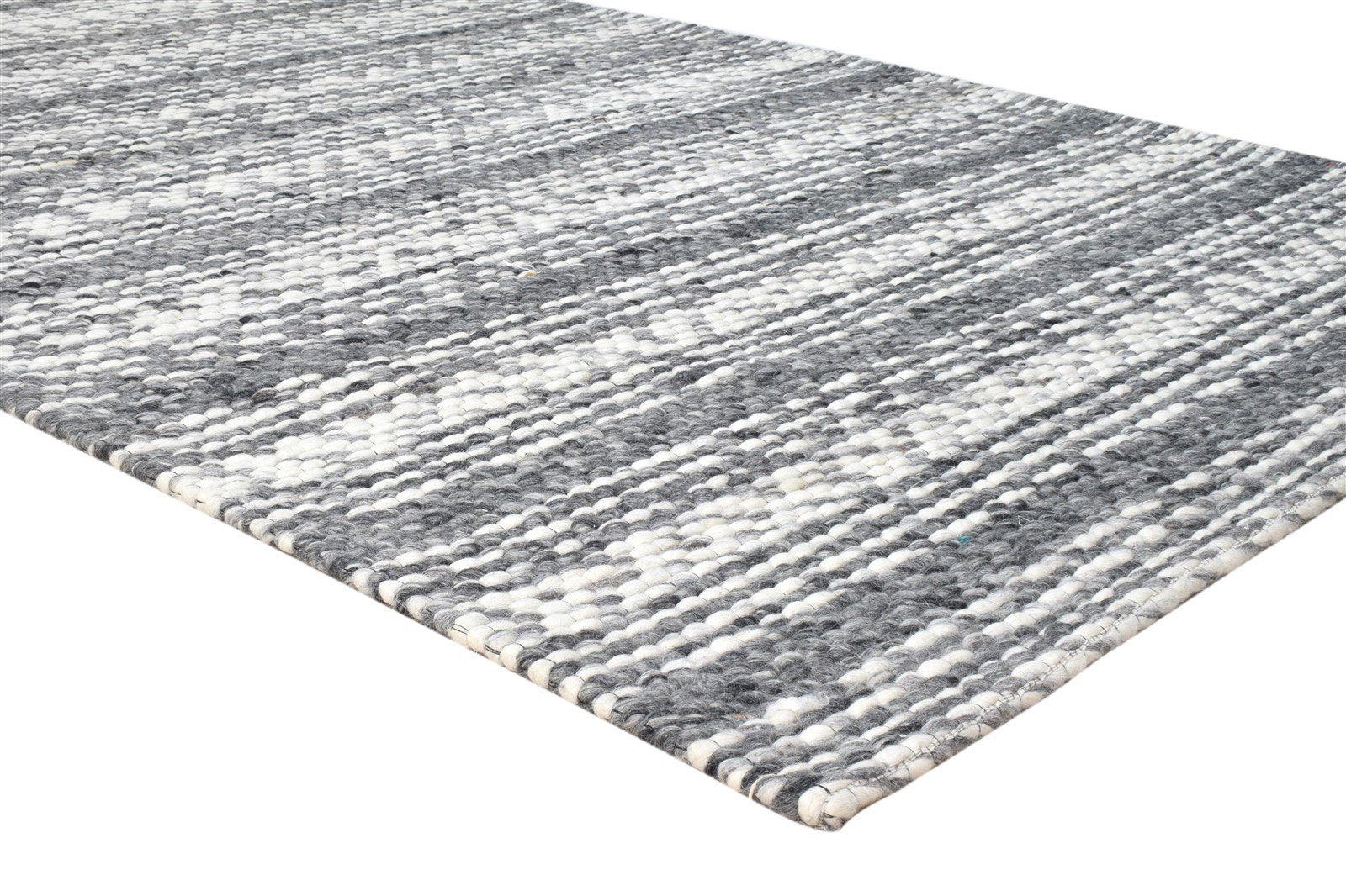 Wool Charcoal Rug 5X8 Modern Hand Woven Scandinavian Striped Room Size Carpet 