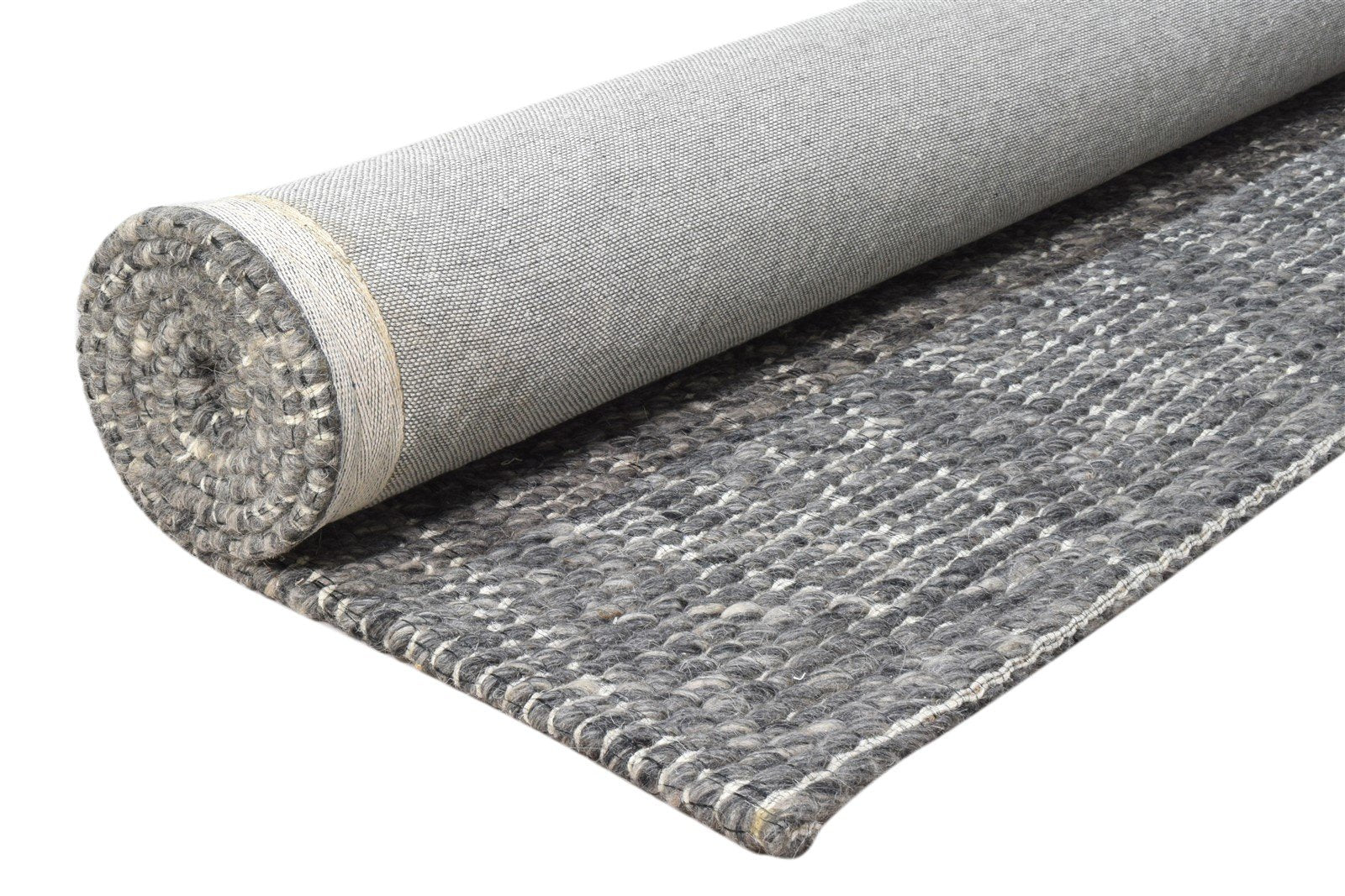 Charcoal Wool Rug 5X8 Modern Hand Woven Scandinavian Diamond Room Size Carpet 