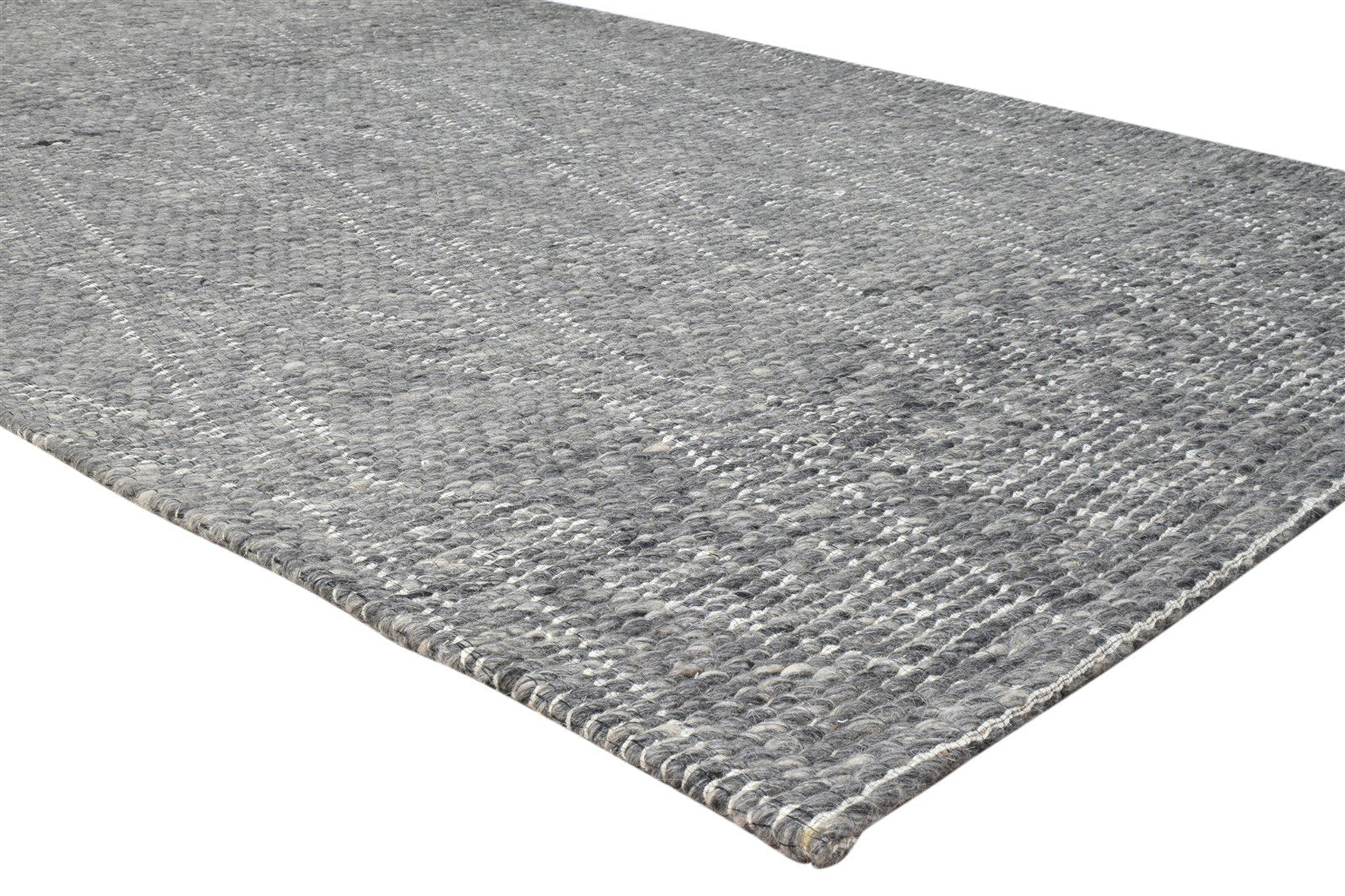 Charcoal Wool Rug 5X8 Modern Hand Woven Scandinavian Diamond Room Size Carpet 