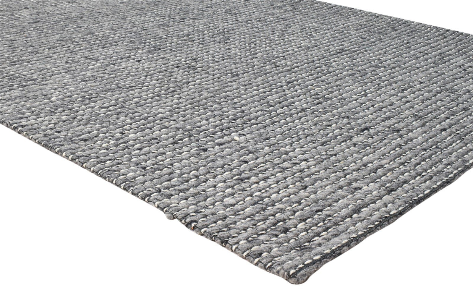 Wool Charcoal Rug 5X8 Modern Hand Woven Scandinavian Striped Room Size Carpet 