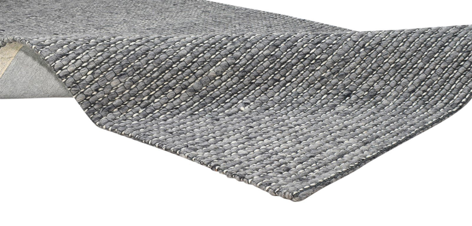 Wool Charcoal Rug 5X8 Modern Hand Woven Scandinavian Striped Room Size Carpet 