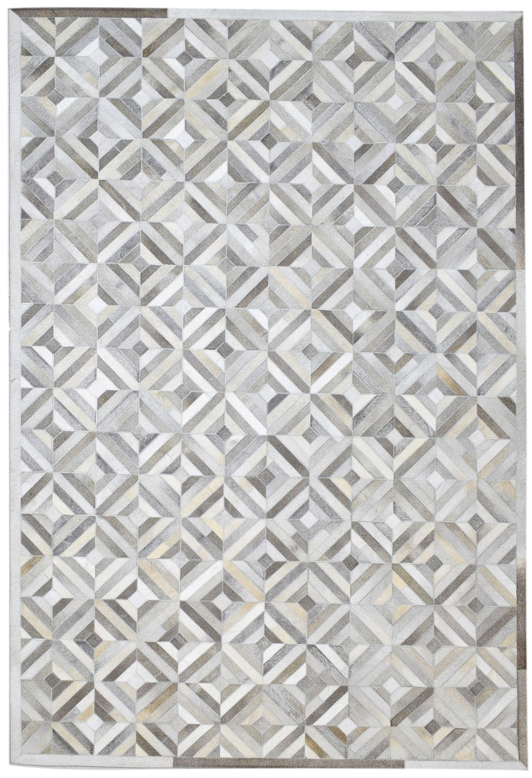 Leather Grey Rug 6' X 9' Modern Hand Woven Scandinavian Diamond Room Size Carpet