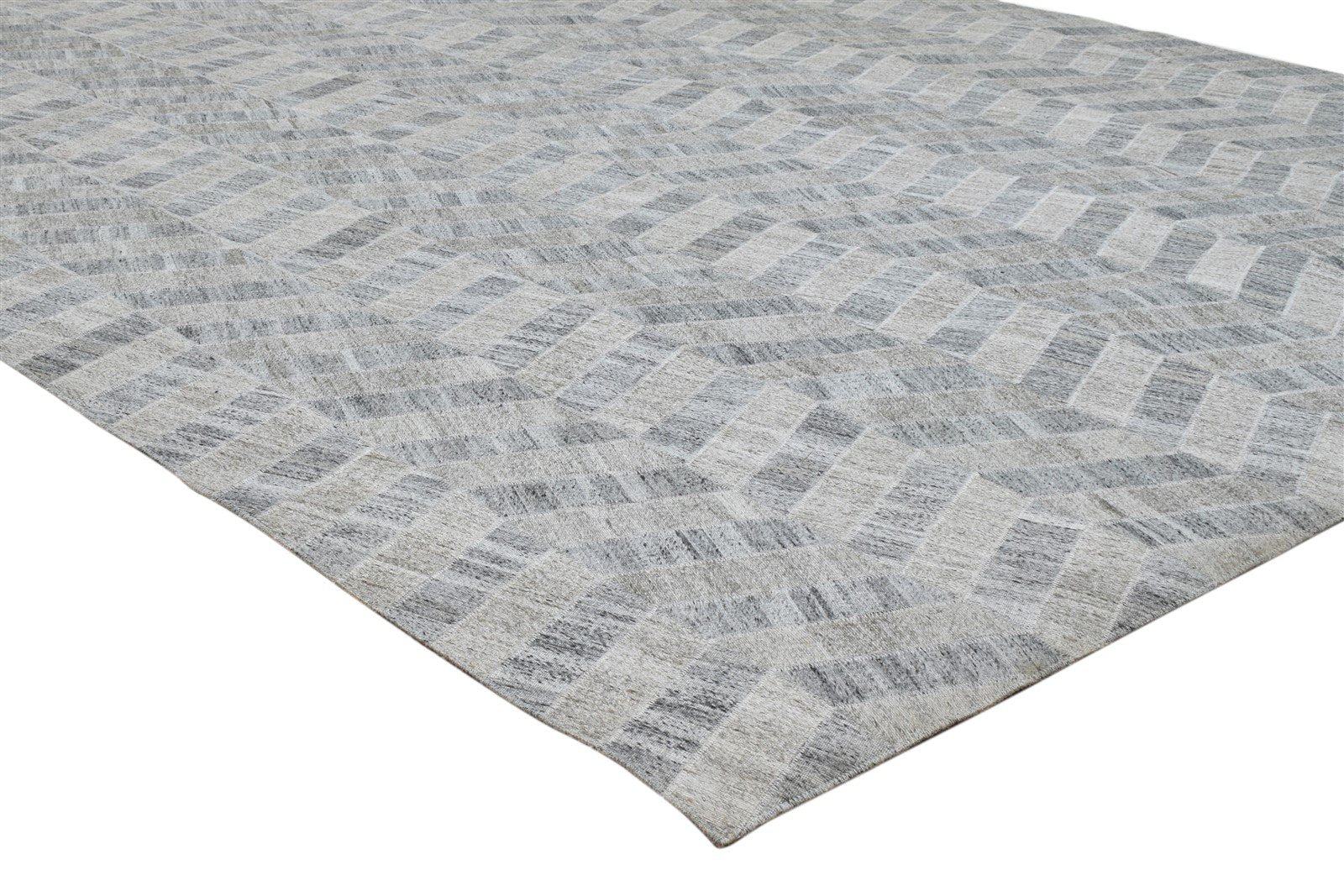 Cotton Grey Rug 6' X 9' Modern Hand Woven French Chevron Large Carpet 