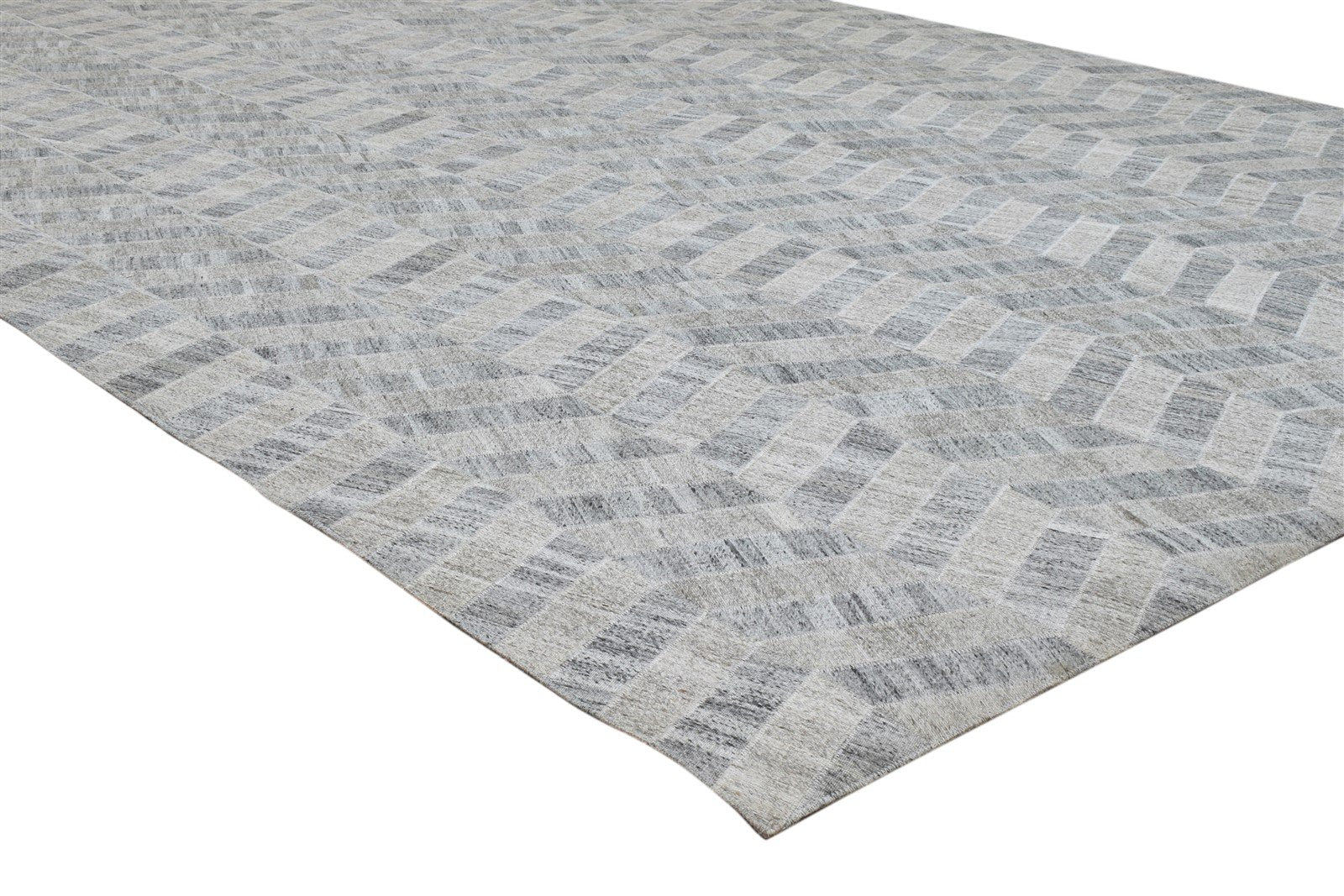 Cotton Grey Rug 6' X 9' Modern Hand Woven French Chevron Large Carpet 