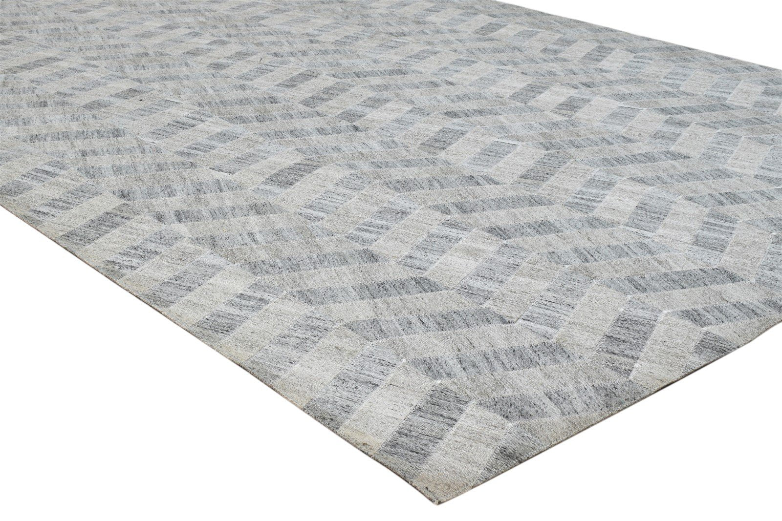 Cotton Grey Rug 5' X 8' Modern Hand Woven French Chevron Room Size Carpet 