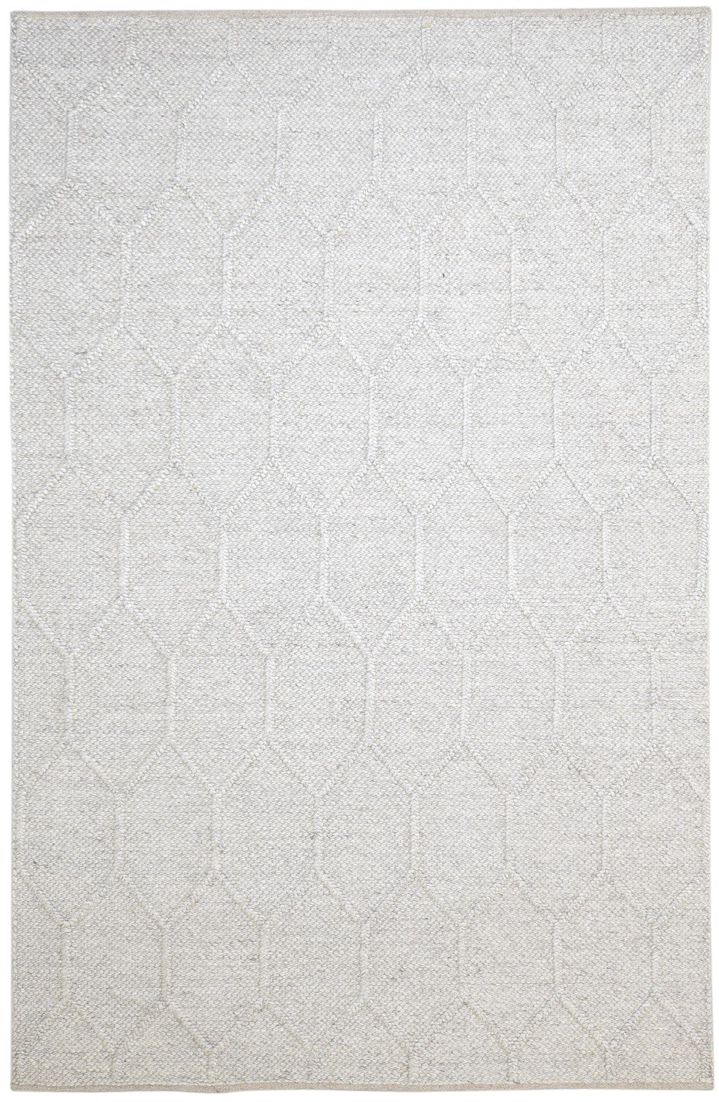 7X10 Rug New Zealand Wool Grey Modern Hand Woven Scandinavian Trellis Large   7864780456085