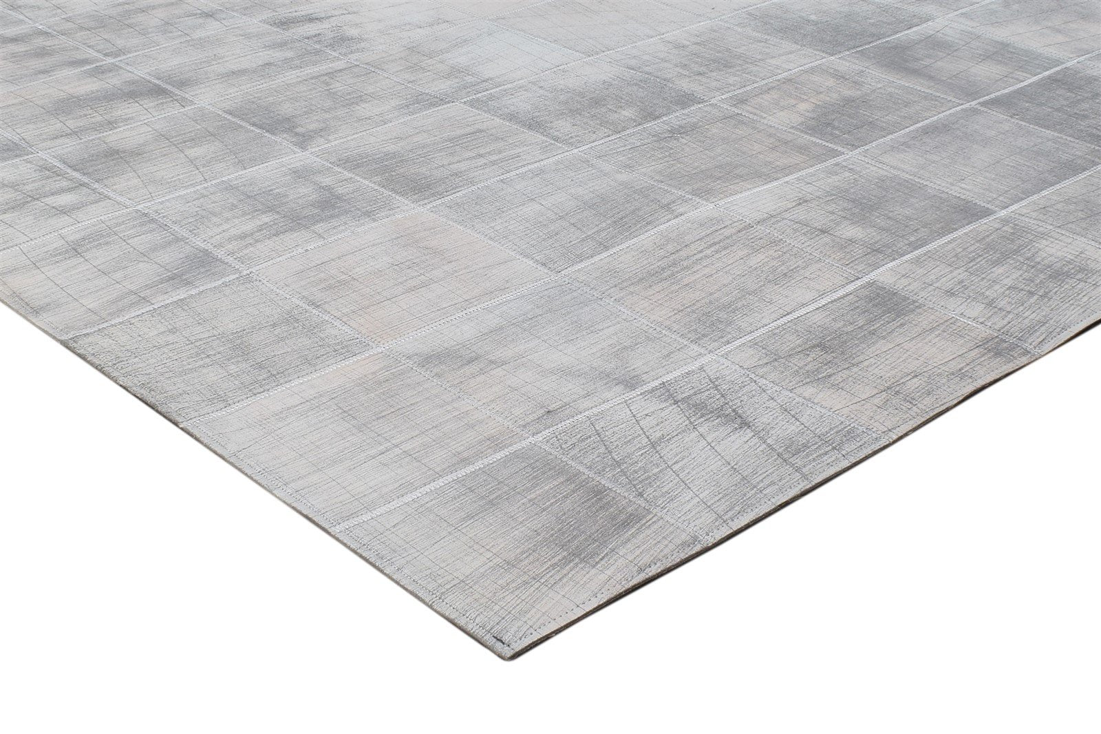 8' X 10' Rug Leather Grey Modern Hand Woven Scandinavian Bordered Large Carpet   7864783667349