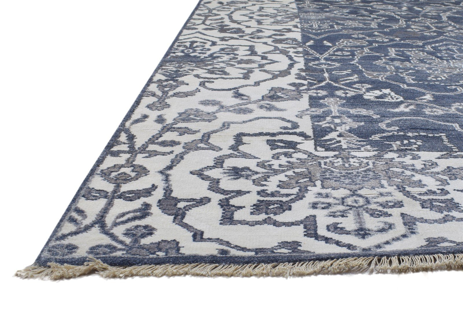 8' X 10' Rug Silk Charcoal Persian Hand Knotted Mughal Oriental Large Carpet   7864191352981