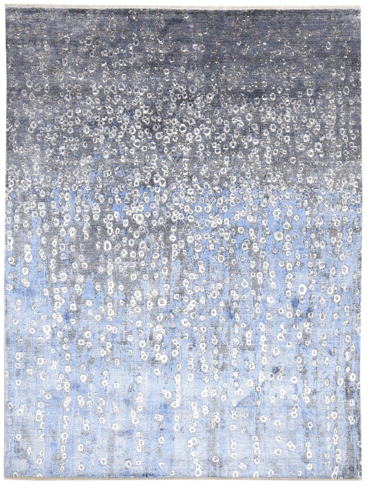 8' X 10' Rug Silk Dark Grey Modern Hand Knotted Indian Abstract Large Carpet   7864319246485