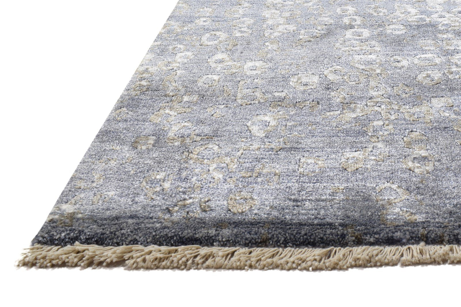 8' X 10' Rug Silk Dark Grey Modern Hand Knotted Indian Abstract Large Carpet   7864319246485