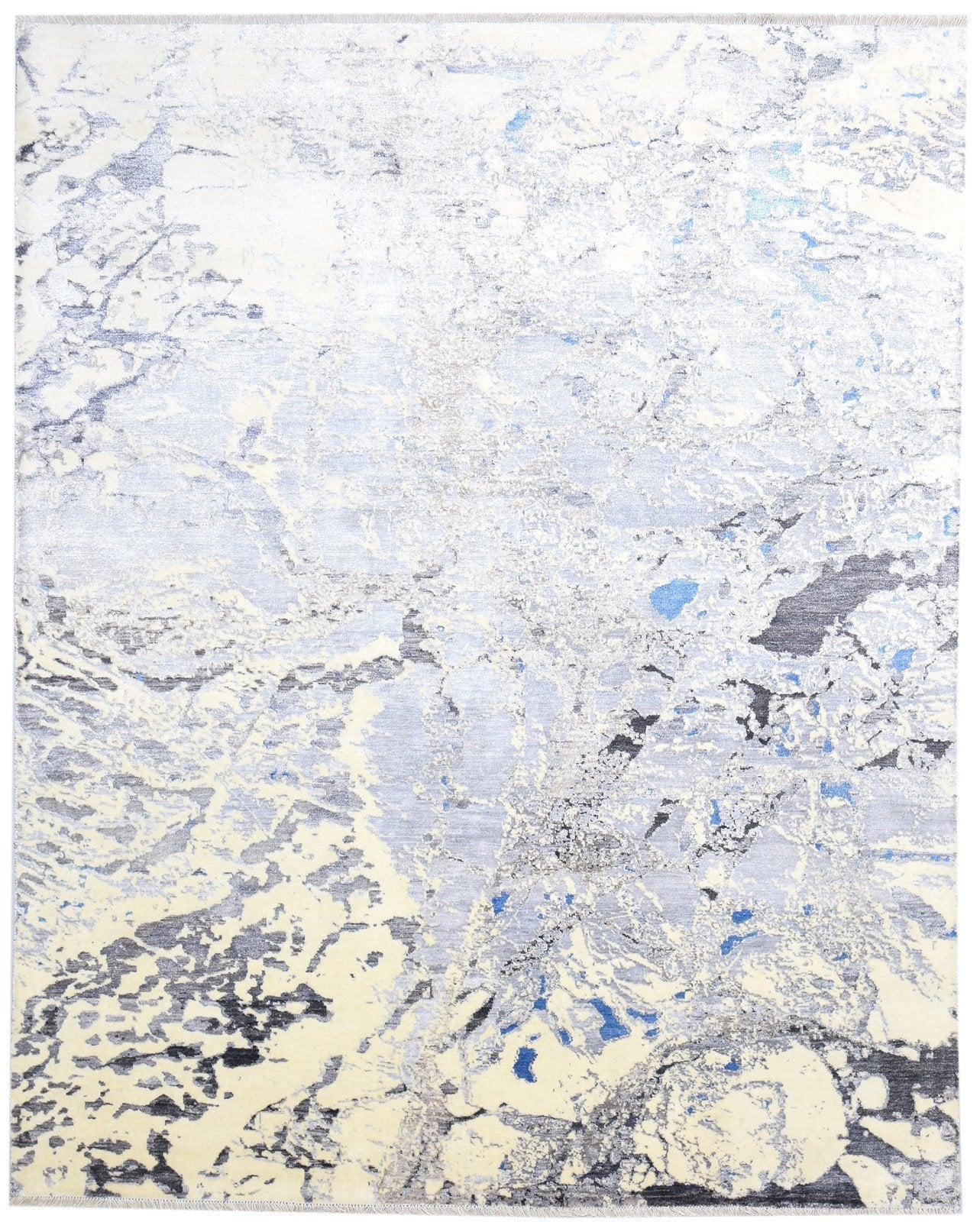 8' X 10' Rug Silk Grey Modern Hand Knotted Indian Abstract Large Carpet   7864320065685