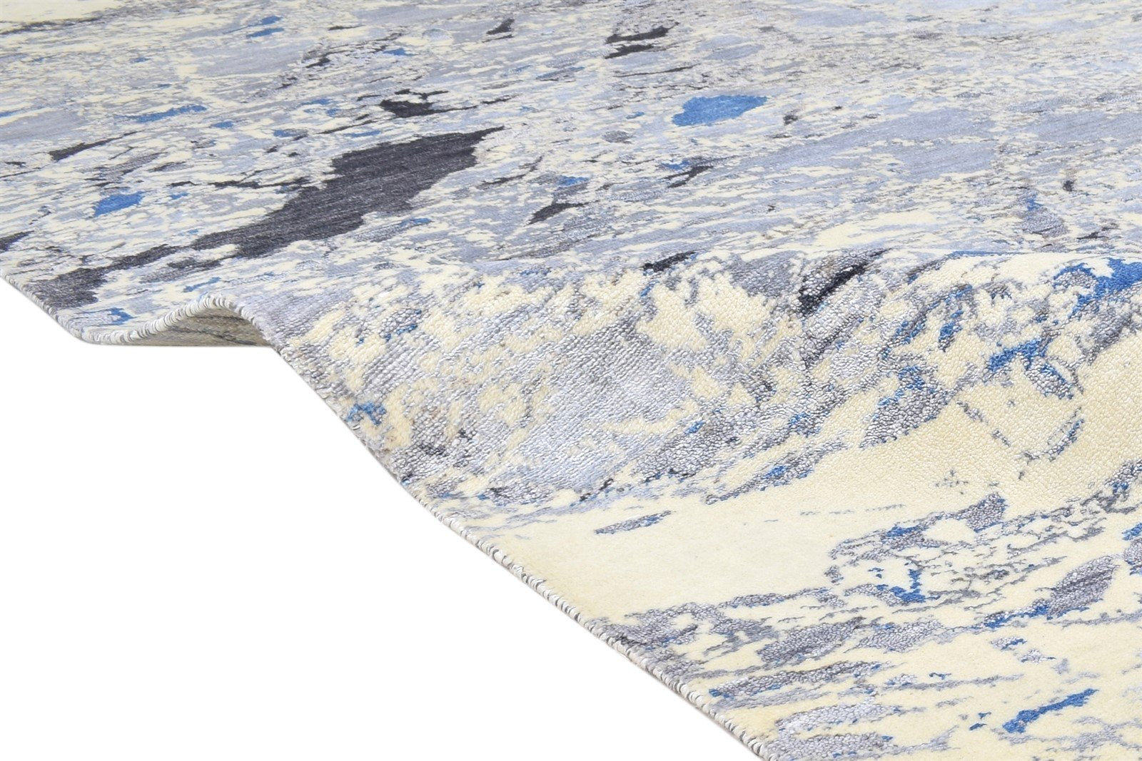 8' X 10' Rug Silk Grey Modern Hand Knotted Indian Abstract Large Carpet   7864320065685