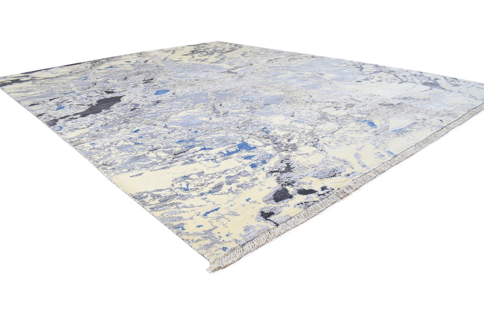 8' X 10' Rug Silk Grey Modern Hand Knotted Indian Abstract Large Carpet   7864320065685
