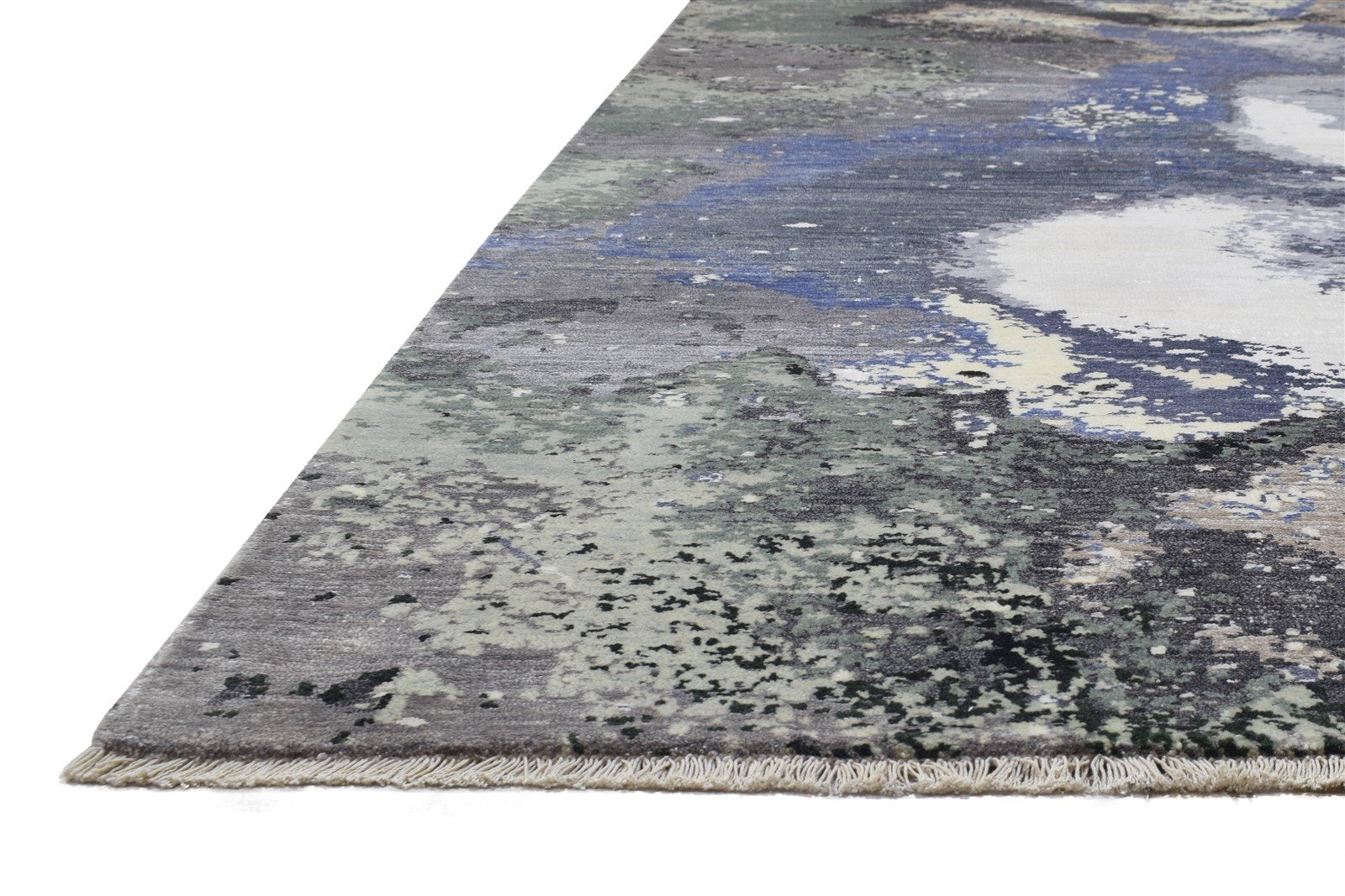 8' X 10' Rug Silk Grey Modern Hand Knotted Indian Oriental Large Carpet   7864318427285