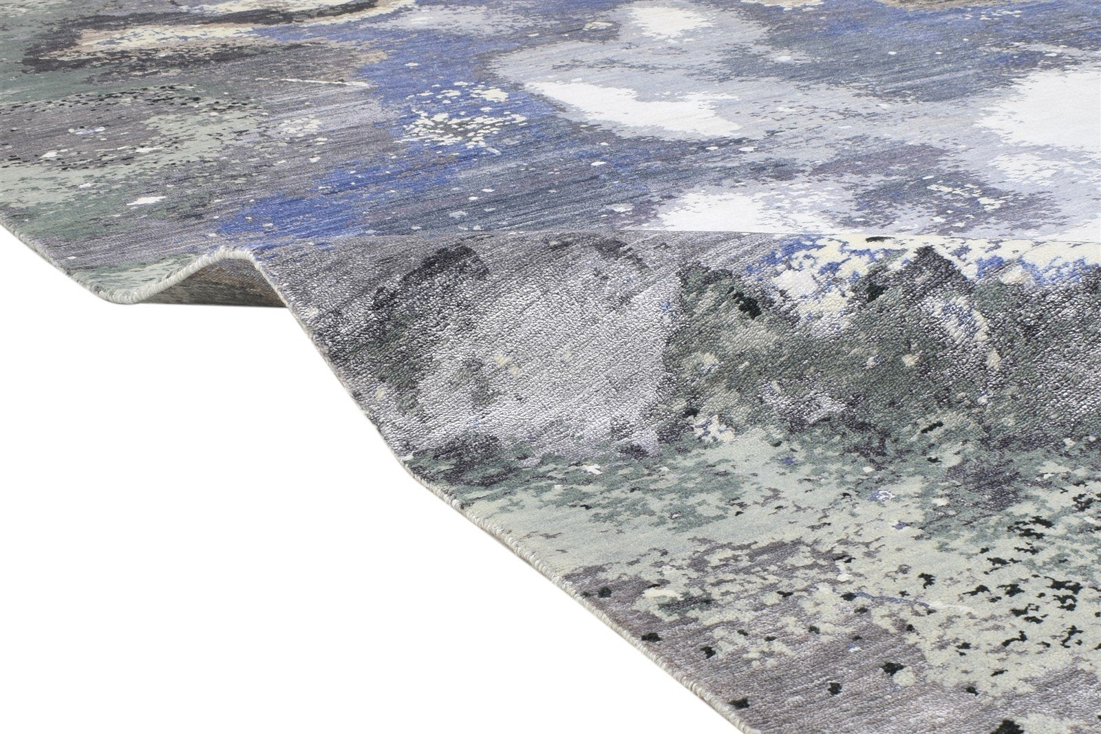 8' X 10' Rug Silk Grey Modern Hand Knotted Indian Oriental Large Carpet   7864318427285