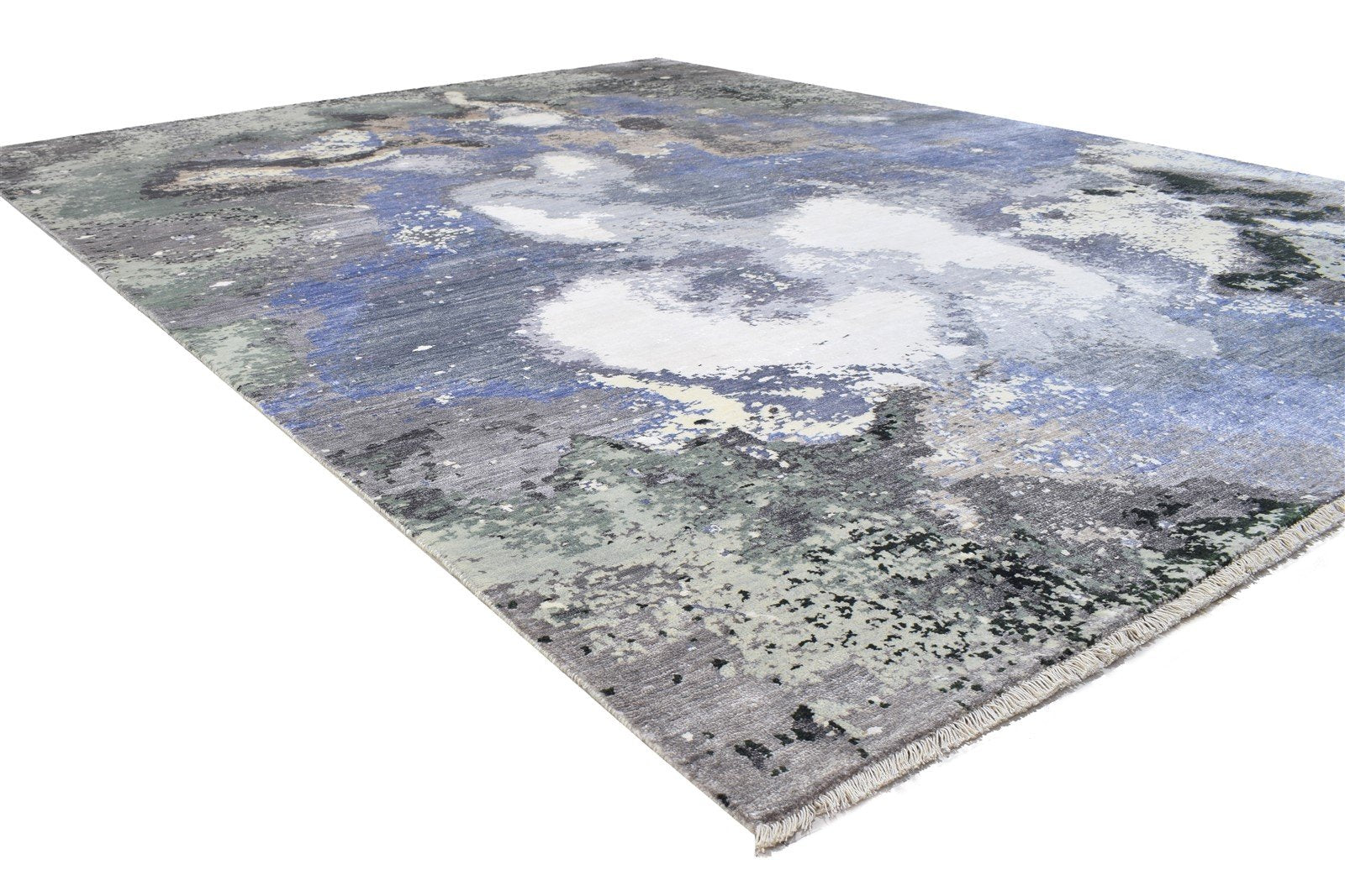 8' X 10' Rug Silk Grey Modern Hand Knotted Indian Oriental Large Carpet   7864318427285